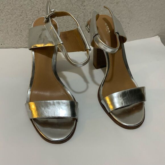 {COACH} Metallic Mirror Lexey Sandals 7.5 B - Picture 1 of 9